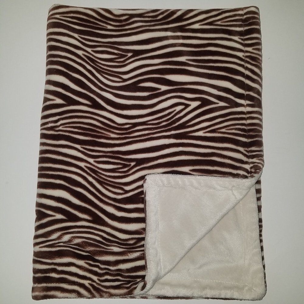 Sadie & Scout Tiger Animal Print Fleece Baby Blanket Lovey Soft 30" x 40"